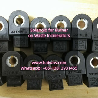 Solenoid on burner for waste incinerator